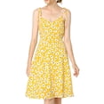 thumbnail image 1 of Unique Bargains Women's Spaghetti Strap Floral Sleeveless Smocked Dress, 1 of 6