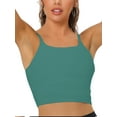 thumbnail image 1 of Unique Bargains Women's Sports Bra Medium Impact Workout Longline Yoga Tank Top L Blue Green, 1 of 6