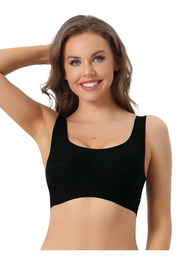 Women's Sports Bra Wirefree Push Up Workout Yoga Comfort Bralette S Black