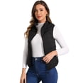 thumbnail image 1 of DARING DIVA Women's Stand Collar Lightweight Zip Up Vest XL Black, 1 of 6