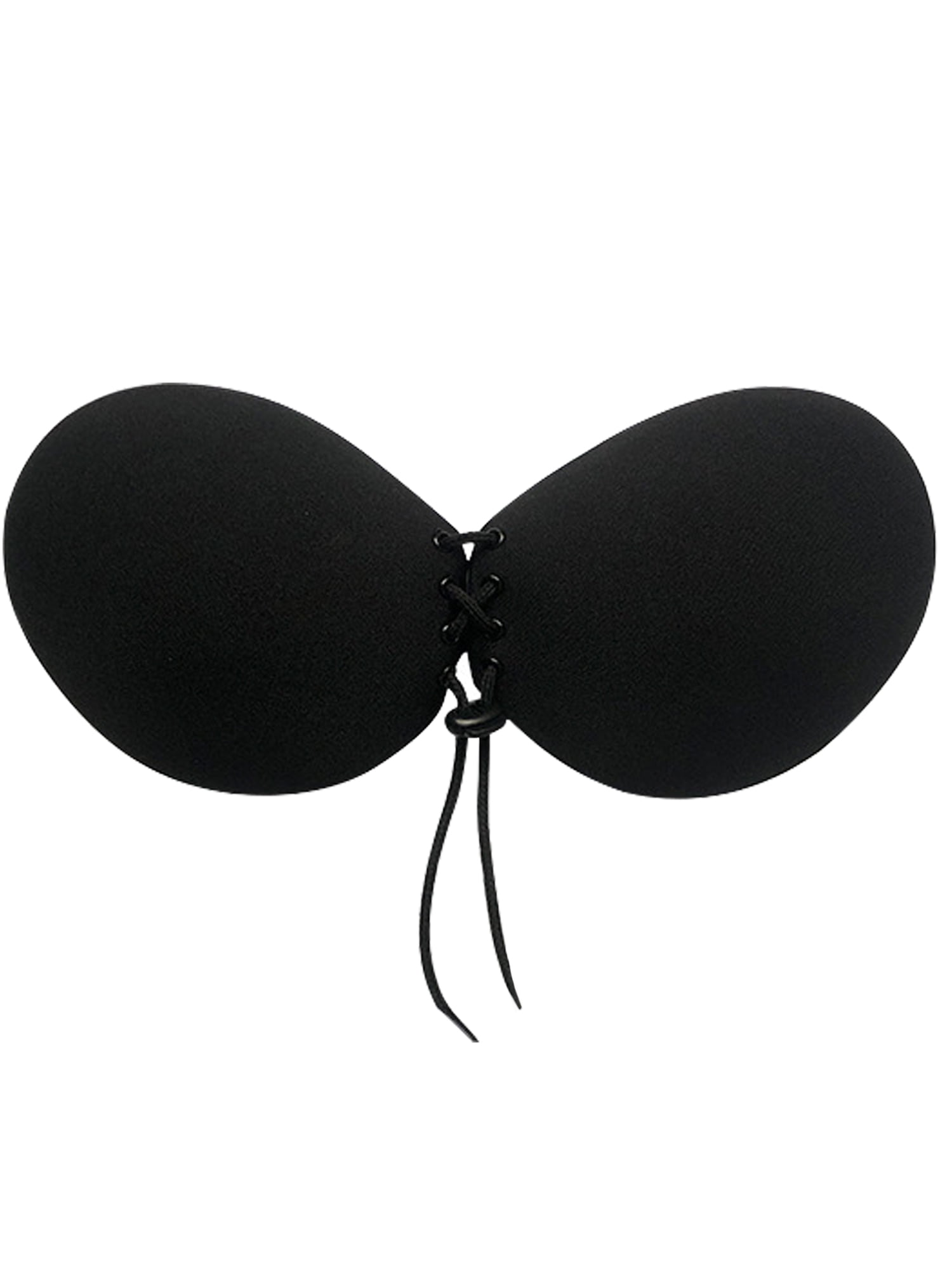 Unique Bargains Women's Strapless Push Up Backless Bras M Black Round Cup