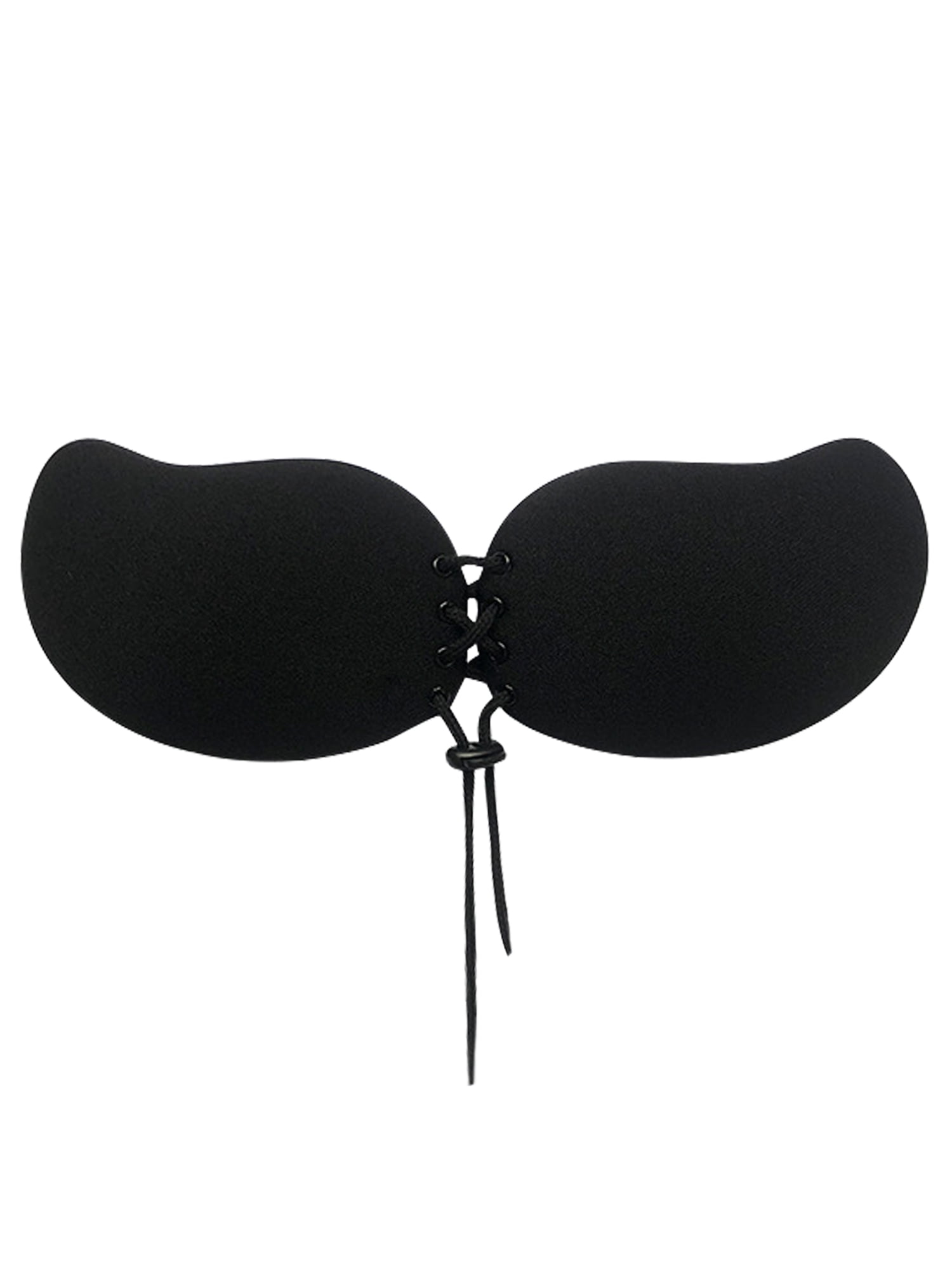 Unique Bargains Women's Strapless Push Up Backless Bras XS Black Mango Cup