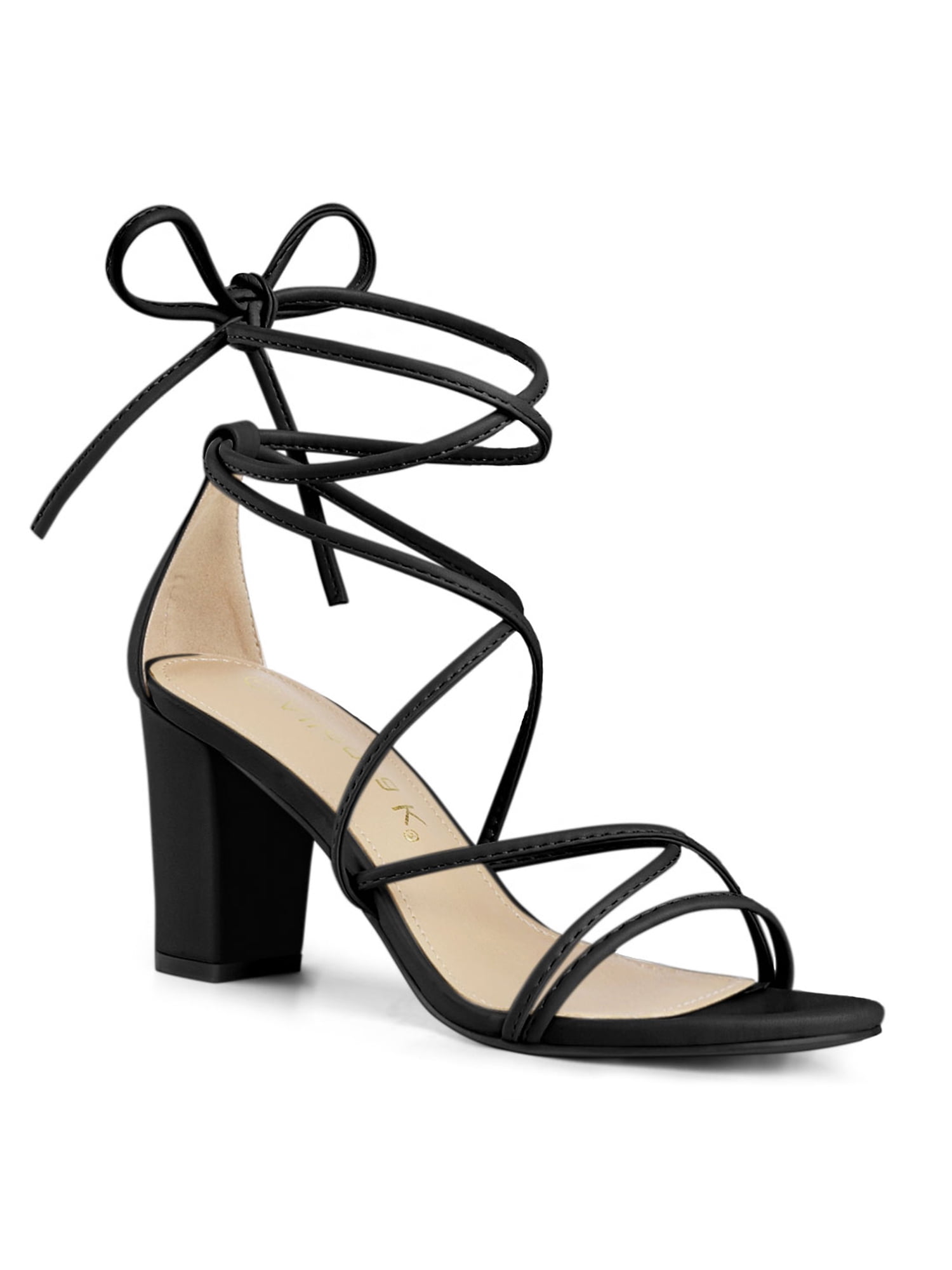 vivianly Women's Lace Up Chunky Heel Sandals Strappy Straps Ankle Wrap Heels  Black Size 6 : Amazon.ca: Clothing, Shoes & Accessories