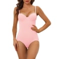 thumbnail image 1 of Unique Bargains Women's Straps Leotard Tummy Slimmer Bodysuit Shapewear with Bra S Pink, 1 of 5