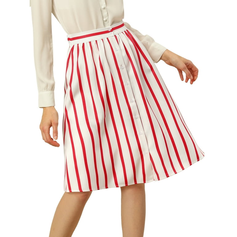 Red and 2024 white striped skirt