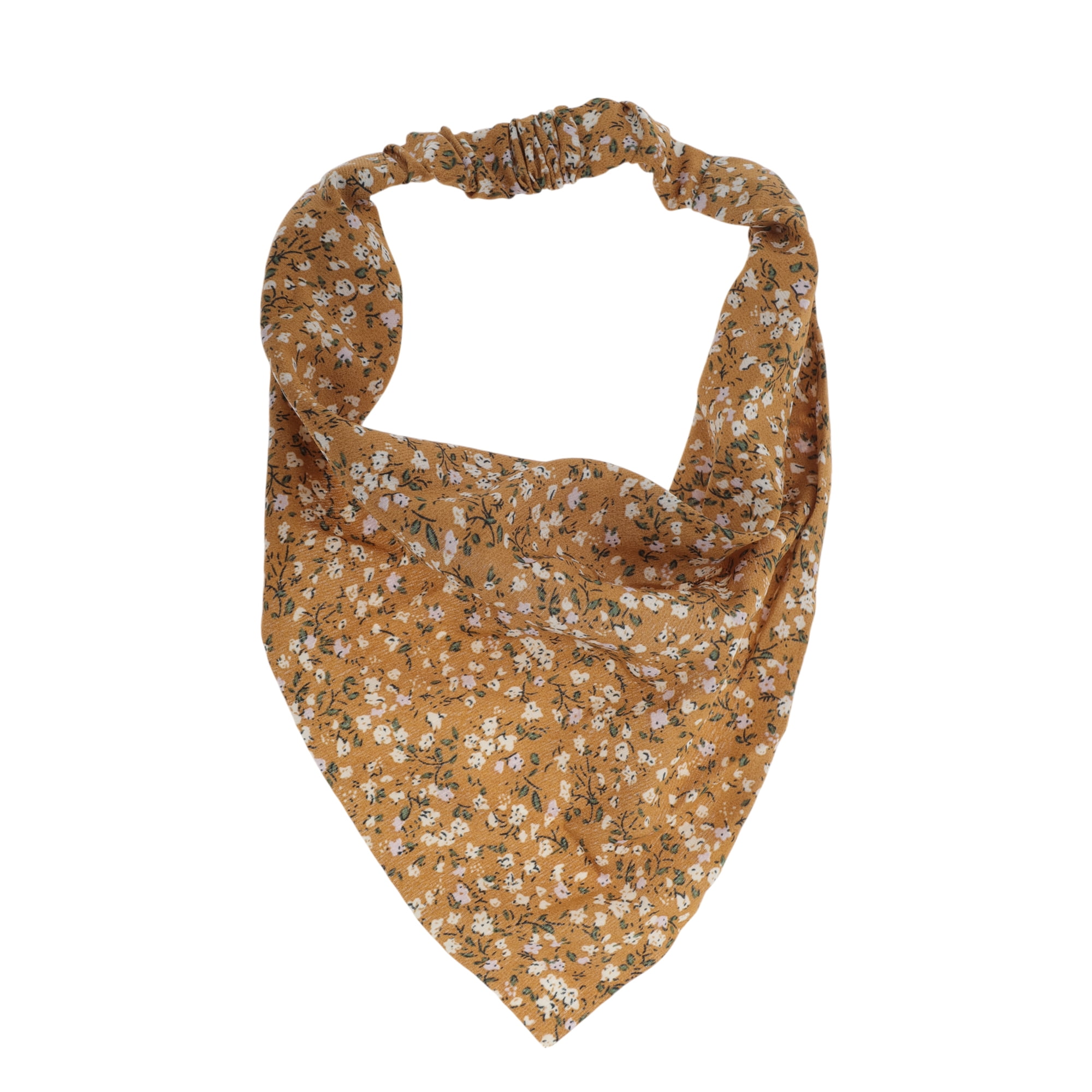Unique Bargains Stylish Ditsy Floral Elastic Headwrap Brown 8.46"x8.46"