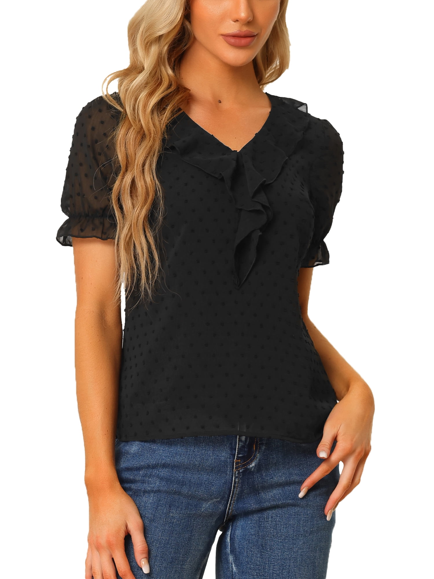 women's short sleeve peasant tops