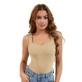 thumbnail image 1 of Unique Bargains Women's Tank Tops with Built in Bra Lingerie Camisoles Vest M Light Brown, 1 of 6