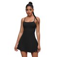 thumbnail image 1 of Unique Bargains Women's Tennis Dress with Built-in Bra Side Slit Slips Dresses L Black, 1 of 6