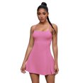 thumbnail image 1 of Unique Bargains Women's Tennis Dress with Built-in Bra Side Slit Slips Dresses S Pink, 1 of 6