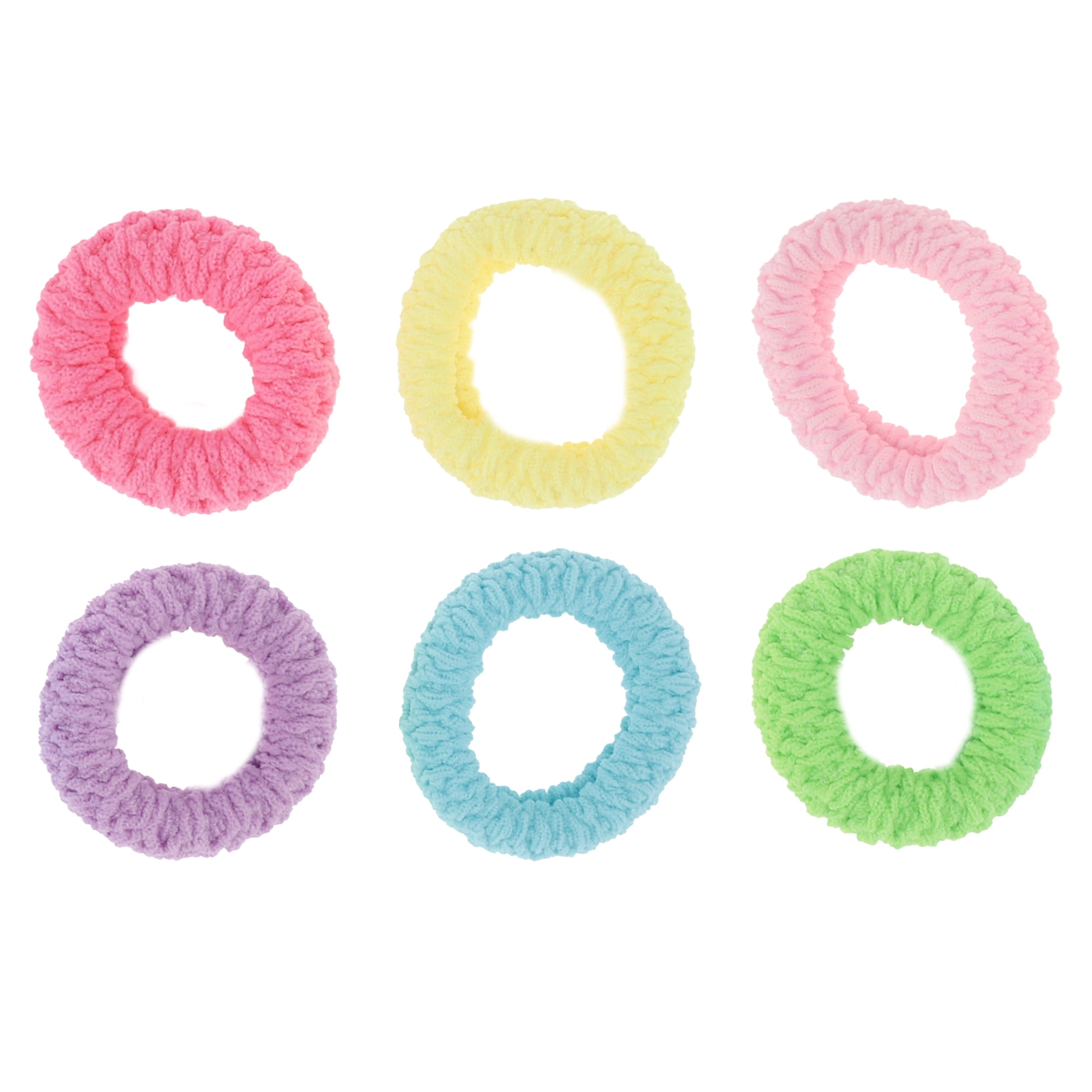 Unique Bargains Women's Thickened Wide Edge Hair Ropes 6 Pcs Assorted Color