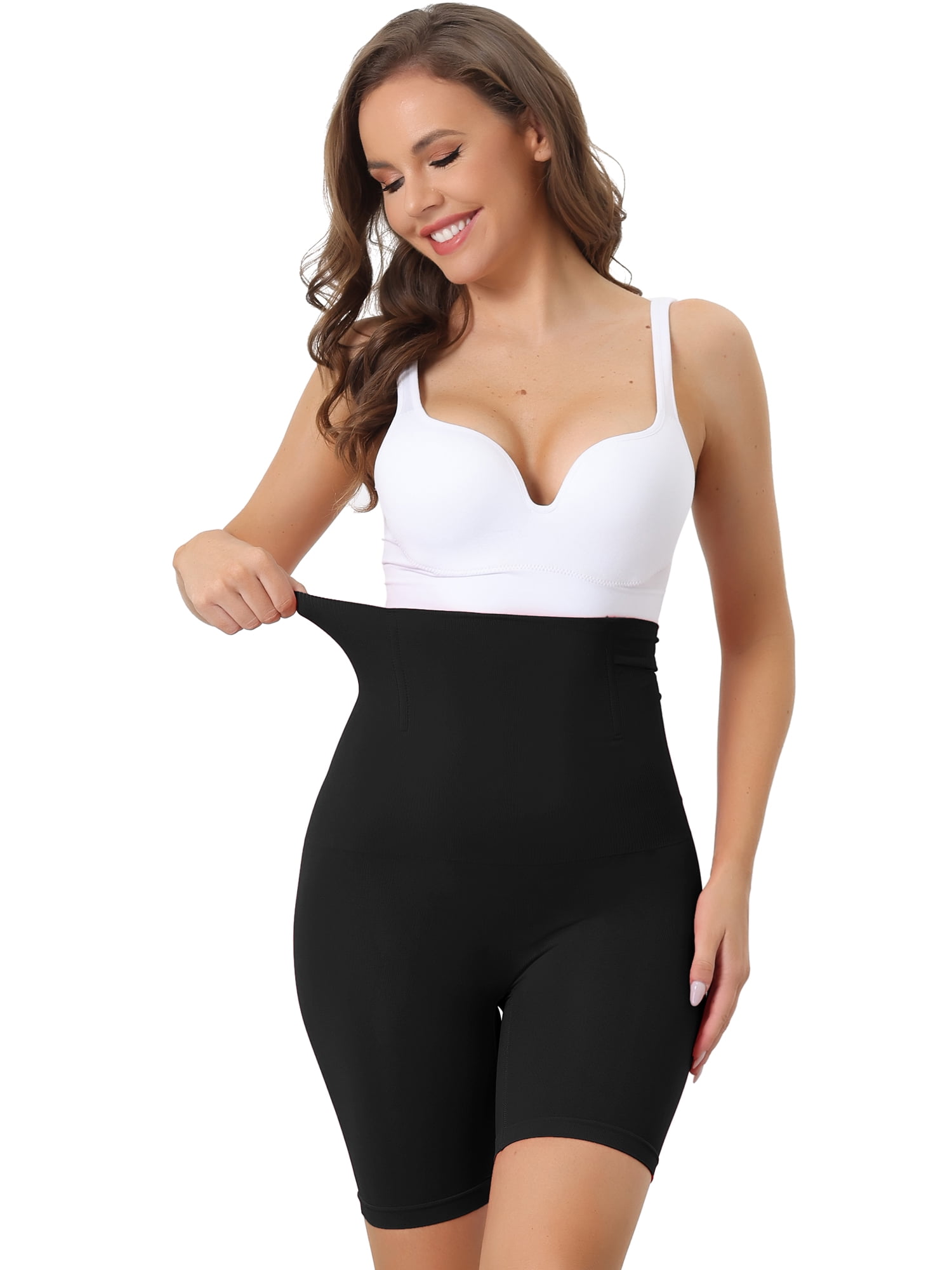 DARING DIVA Women's Tummy Control Breathable High Waist Shapewear Panties Black Medium