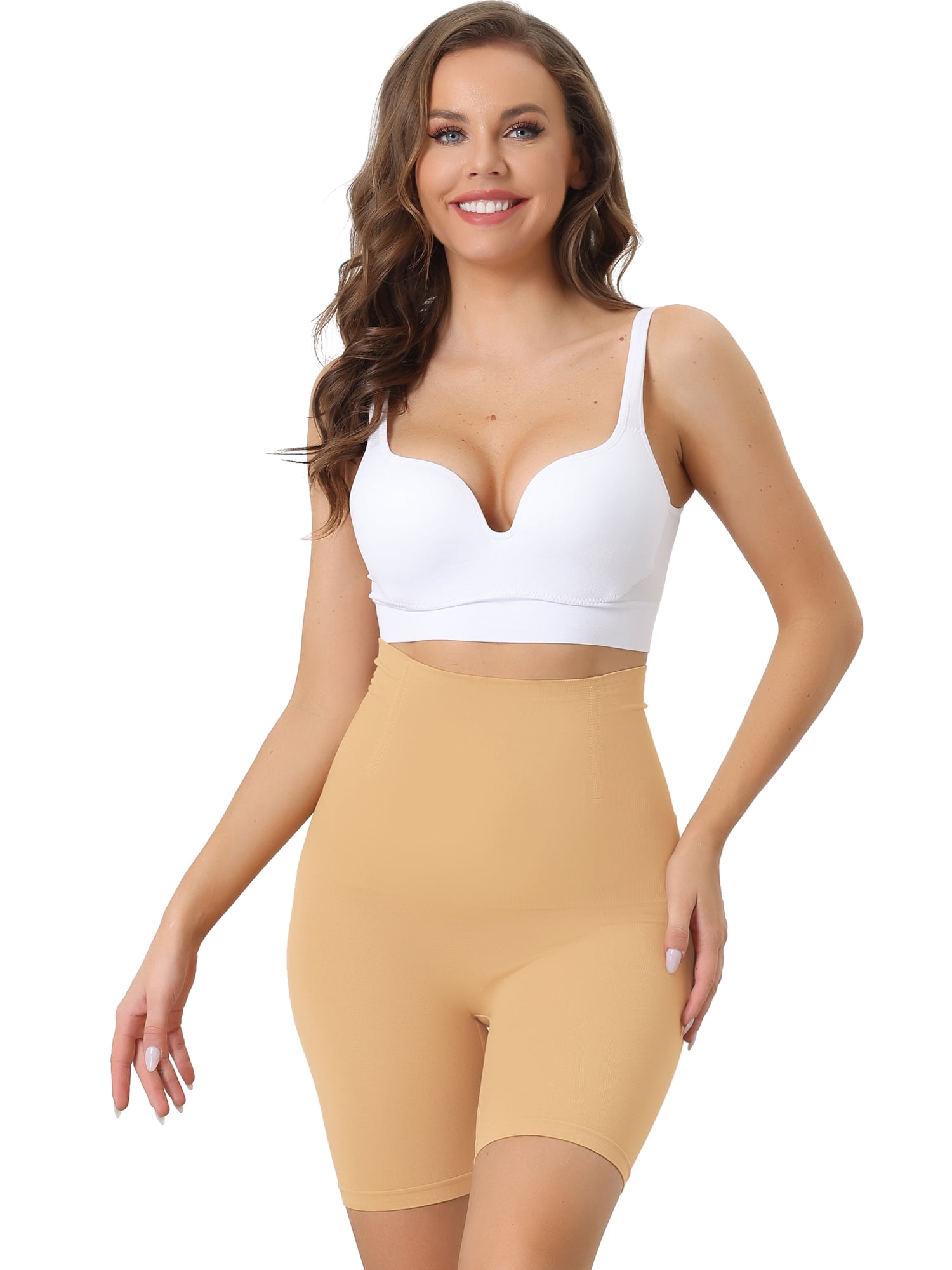 DARING DIVA Women's Tummy Control Breathable High Waist Shapewear Panties Beige X-Small