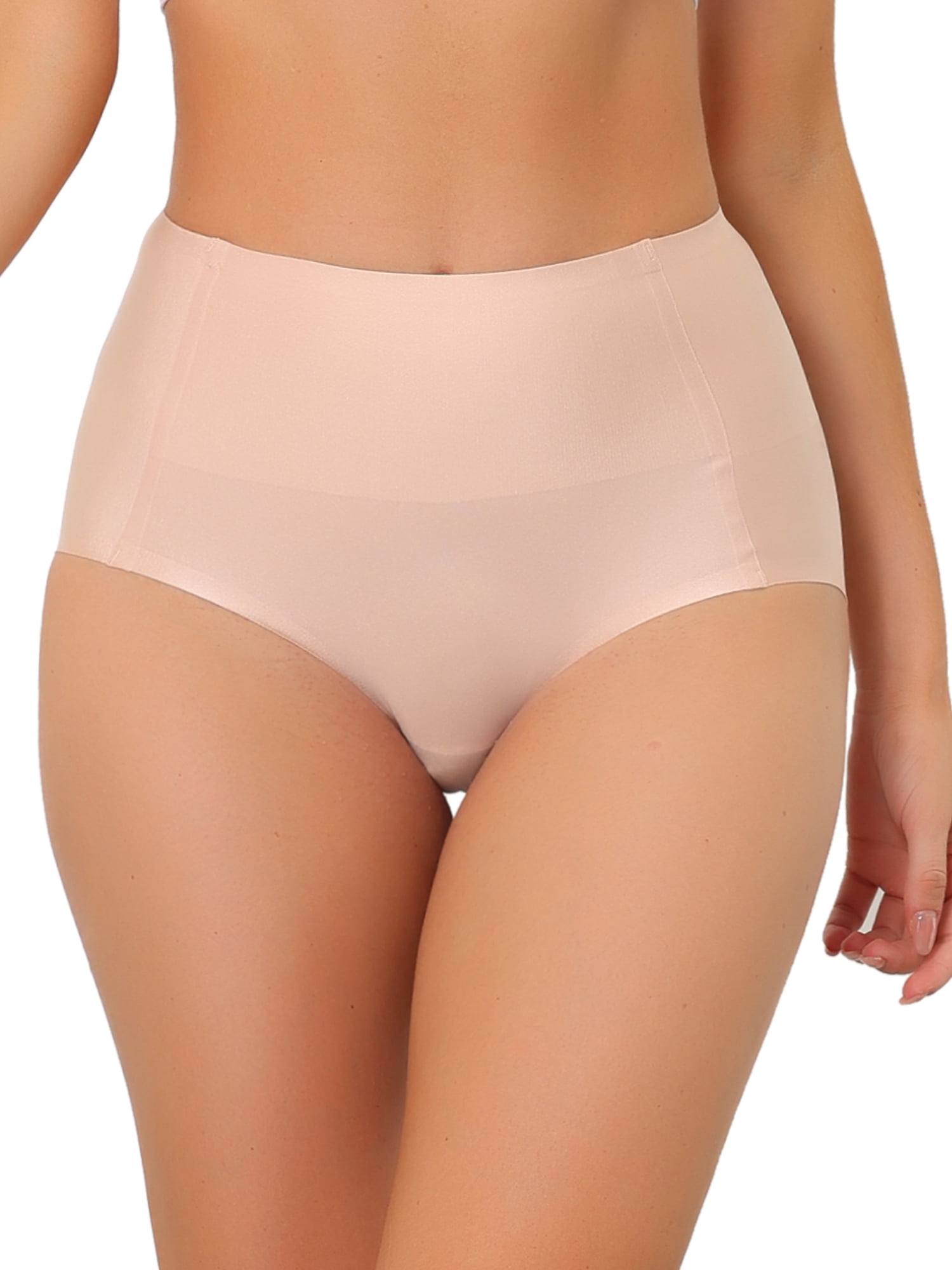 Unique Bargains Women's Tummy Control Breathable Hipster Underwear Panties M Beige