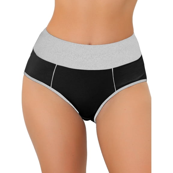 DARING DIVA Women's Tummy Control Color-Block Brief Panties 3XL Black