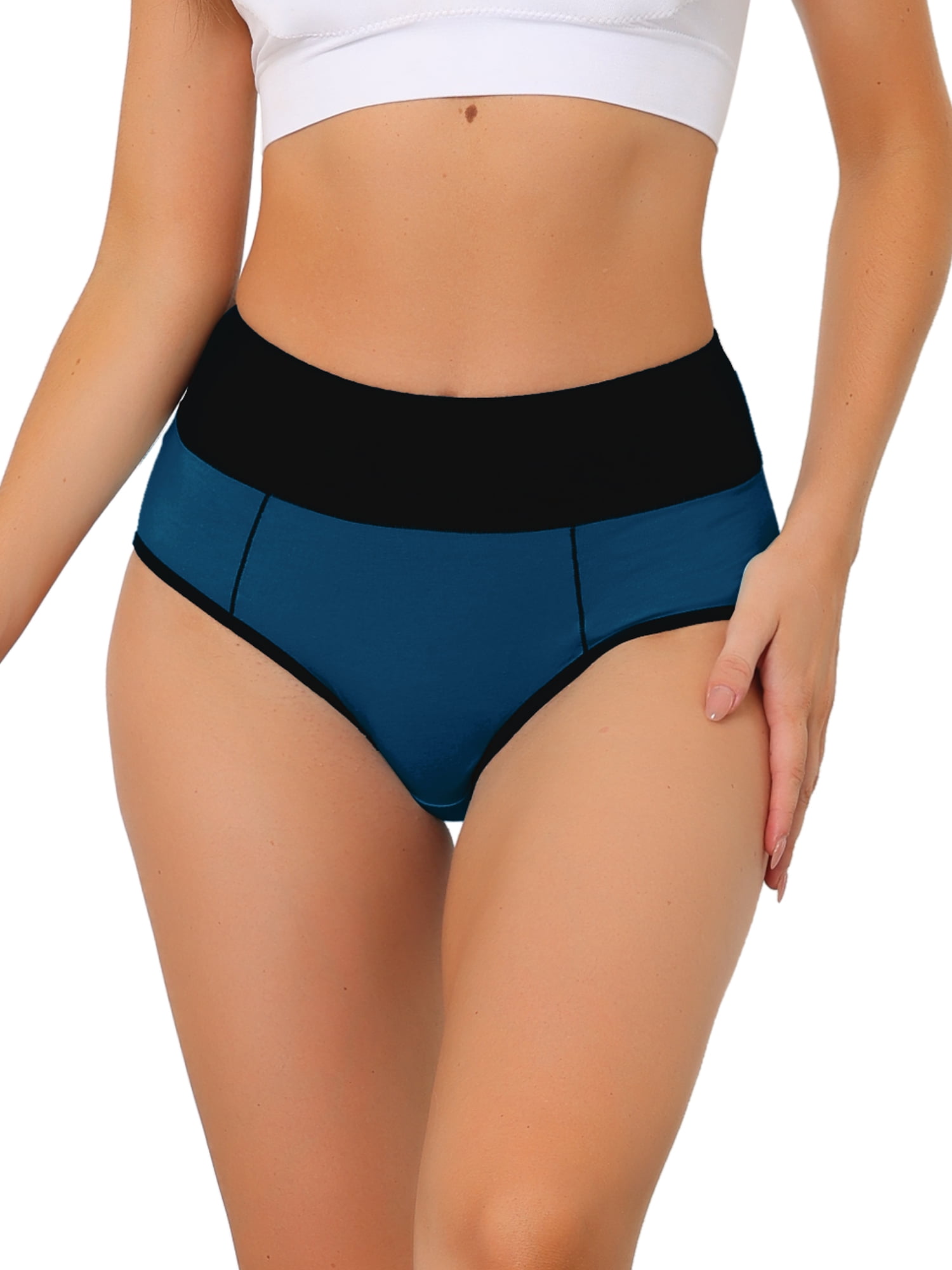 DARING DIVA Women's Tummy Control Color-Block Brief Panties 3XL Dark Blue