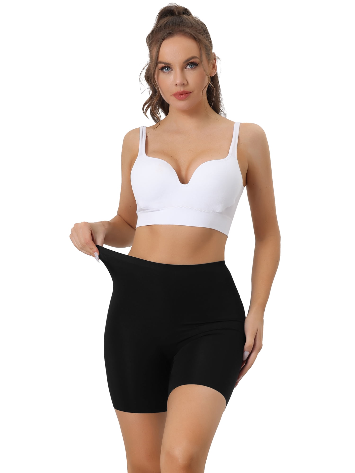 Unique Bargains Women's Tummy Control Shapewear Panties Shorts Boyshorts Shaper Medium Black