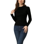 Unique Bargains Women's Turtleneck Sweater Long Sleeve Ribbed Knit Sweater Top