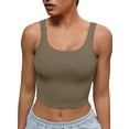 thumbnail image 1 of Unique Bargains Women's U Back Shapewear Muscle Tank Top With Built In Bra L Brown, 1 of 6