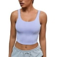 thumbnail image 1 of Unique Bargains Women's U Back Shapewear Muscle Tank Top With Built In Bra M Blue, 1 of 6