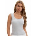 thumbnail image 1 of Unique Bargains Women's U Neck Tank with Built-In Bras M Light Grey, 1 of 6