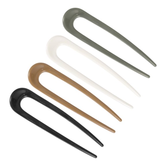 NOMADIC NOOK Women's U-shaped Chignon Pin Multicolor 4 Pcs