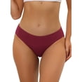 thumbnail image 1 of DARING DIVA Women's Underwear Hipster Soft Panty Available in Plus Size S Burgundy, 1 of 6