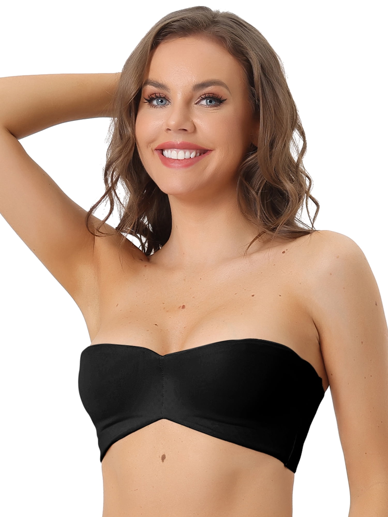 Unique Bargains Women's Underwire Lightly Bra Soft Unpadded Cup Lingerie Black C 38