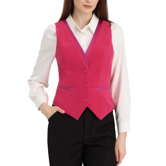 Unique Bargains Women's V Neck Sleeveless Retro Velvet Racerback Steampunk Vest