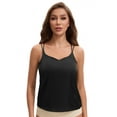 thumbnail image 1 of Unique Bargains Women's V Neck Wide Strap Loose Fit Camisoles XL Black Y1, 1 of 6