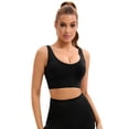 thumbnail image 1 of Unique Bargains Women's V-Neck Workout Crop Top Bra U Back Sports Bras XS Black, 1 of 6