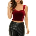 thumbnail image 1 of Unique Bargains Women's Velvet Sweetheart Neck Sleeveless Cami Tank Tops, 1 of 5