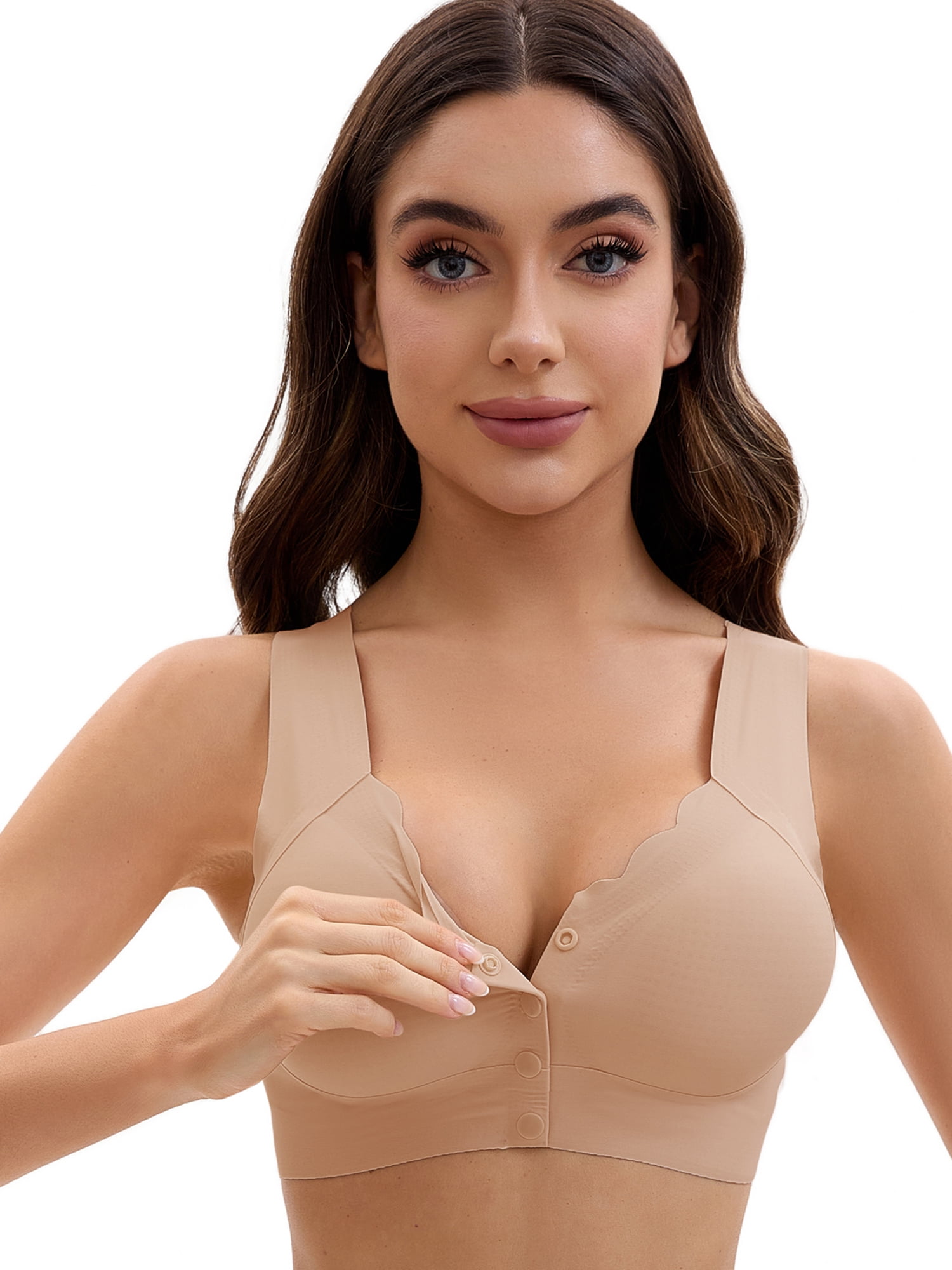 Unique Bargains Women's Vest Wirefree Wave Trim U Back Soft Bras X-Large Light Pink