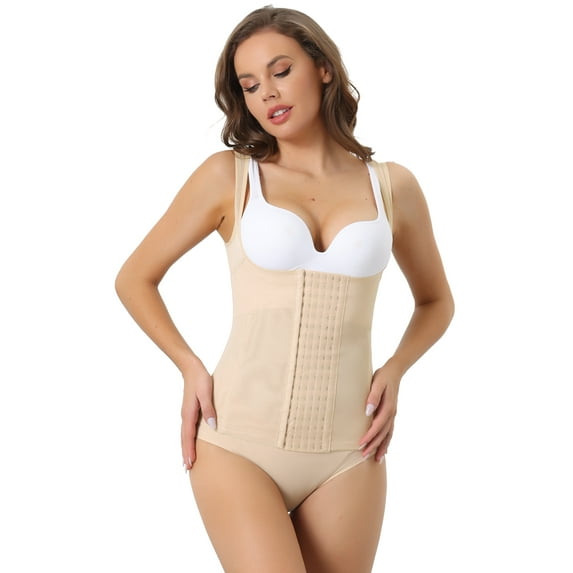 DARING DIVA Women's Waist Corset Shapewear Tummy Control Tank Top Beige Large