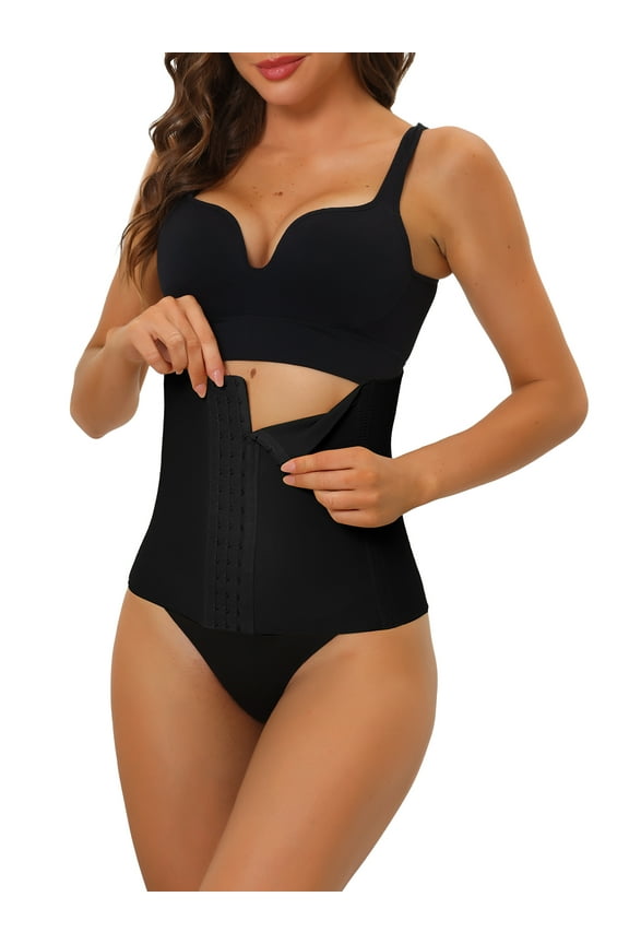 Women's Waist Corset Workout Tummy Control Body Shaper S Black