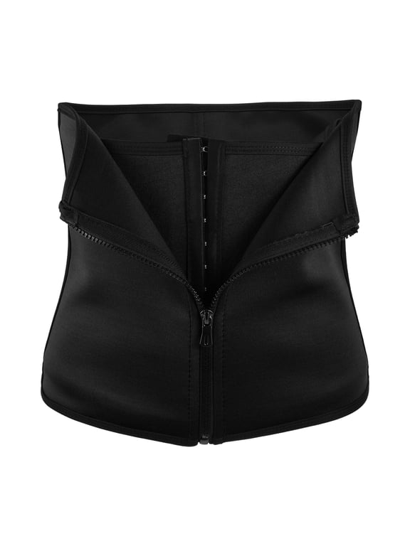 Women's Waist Trimmer Zippered Belt Tummy Tuck Belts Black 2XL