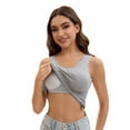 thumbnail image 1 of Unique Bargains Women's Wide Strap Camisoles with Built-In Padded Bras M Grey, 1 of 6