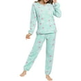 thumbnail image 1 of Unique Bargains Women's Winter Loungewear Sleepwear Flannel Pajama Set, 1 of 5