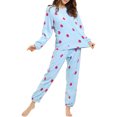 thumbnail image 1 of Unique Bargains Women's Winter Loungewear Sleepwear Flannel Pajama Set, 1 of 4