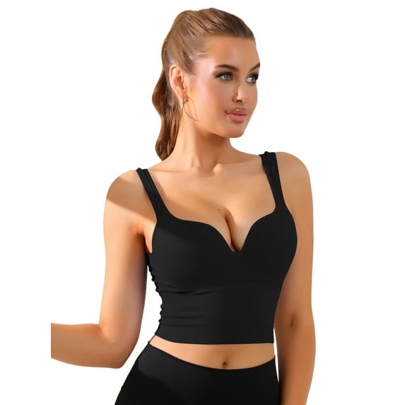 DARING DIVA WireFree Sports Bra Camisole Push-Up Underwear S Black