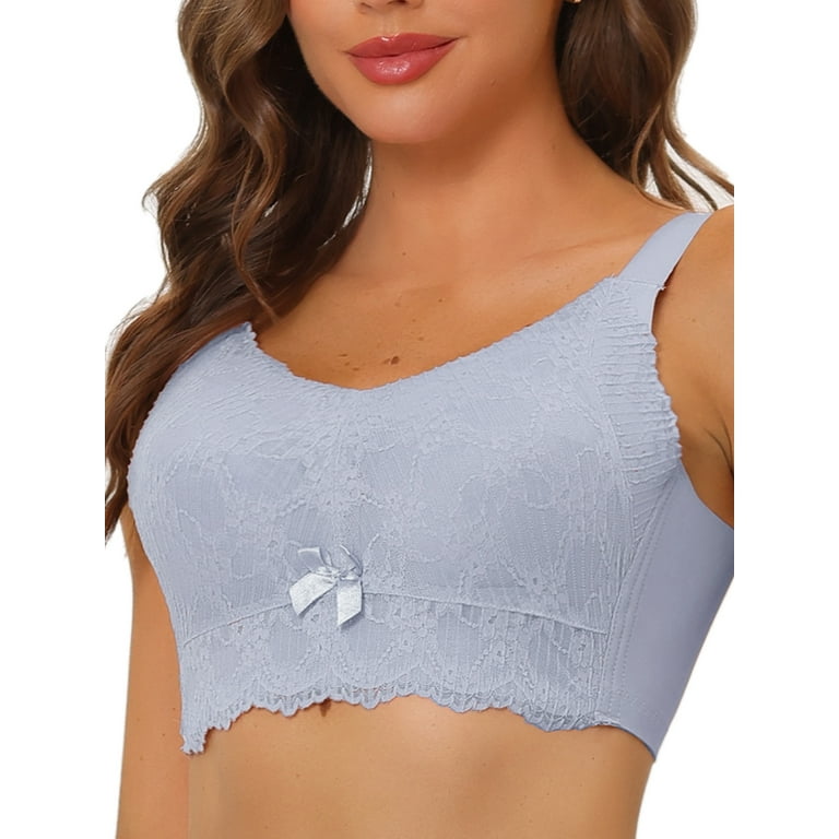 Unique Bargains Women's Wirefree Minimizer Bras Padded Full Coverage Lace  Bralette