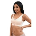 thumbnail image 1 of Unique Bargains Women's Wirefree U Back V-Neck Mesh Minimizers Bras M Beige, 1 of 6