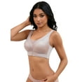 thumbnail image 1 of Unique Bargains Women's Wirefree U Back V-Neck Mesh Minimizers Bras M Light Brown, 1 of 6