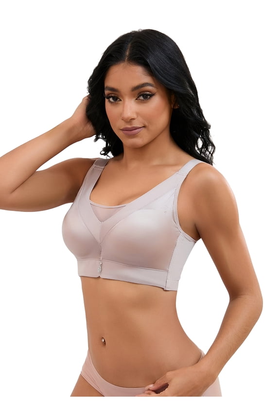 Women's Wirefree U Back V-Neck Mesh Minimizers Bras S Light Brown