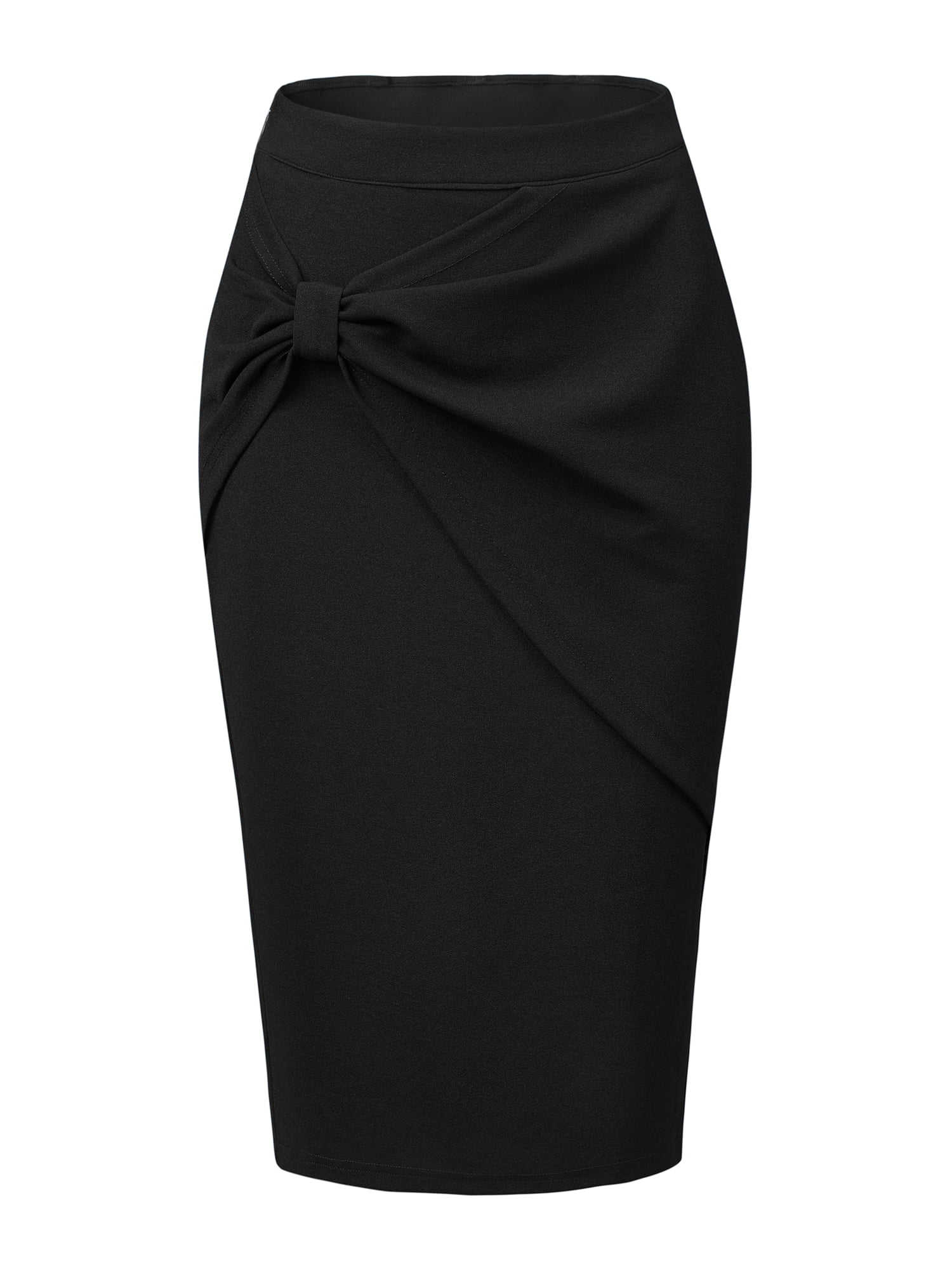 DARING DIVA Women's High Waist Pencil Work Bodycon Skirt M Black