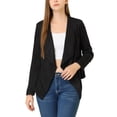 thumbnail image 1 of Unique Bargains Women's Zipper Draped Front Moto Faux Suede Lightweight Jacket, 1 of 6