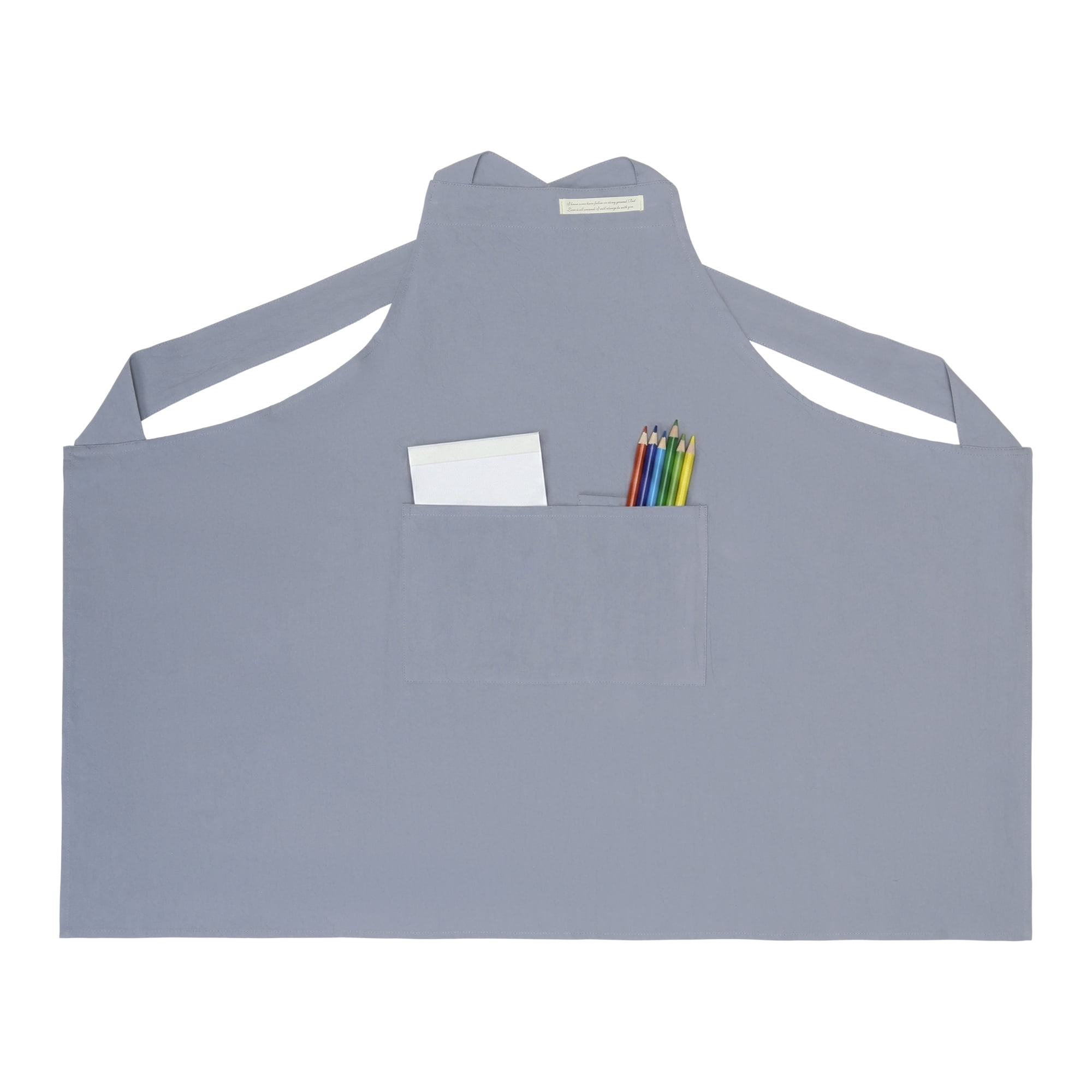 Unique Bargains Women with Pockets Kitchen Apron Cotton Cooking Apron 31.4x41.3in Gray