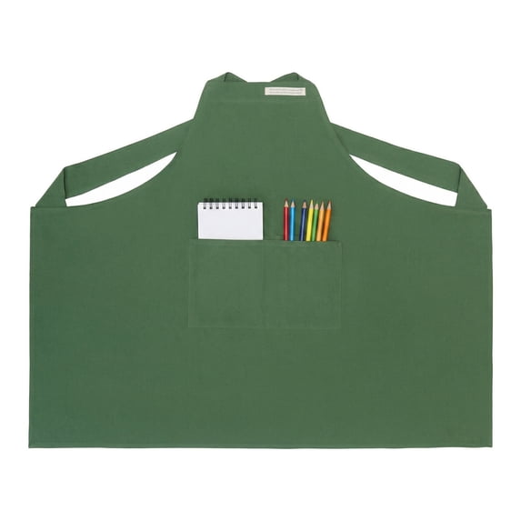 Unique Bargains Women with Pockets Kitchen Apron Cotton Cooking Apron 31.4x41.3in Green