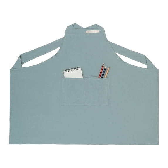 Unique Bargains Women with Pockets Kitchen Cotton Cooking Apron 31.4x41.3in Light Blue