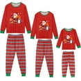 thumbnail image 1 of Unique Bargains Womens 2 Pcs Christmas Family Matching Pajama Set Striped Party Sleepwear XS Child's Red, 1 of 5